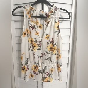 Express floral sleeveless blouse
